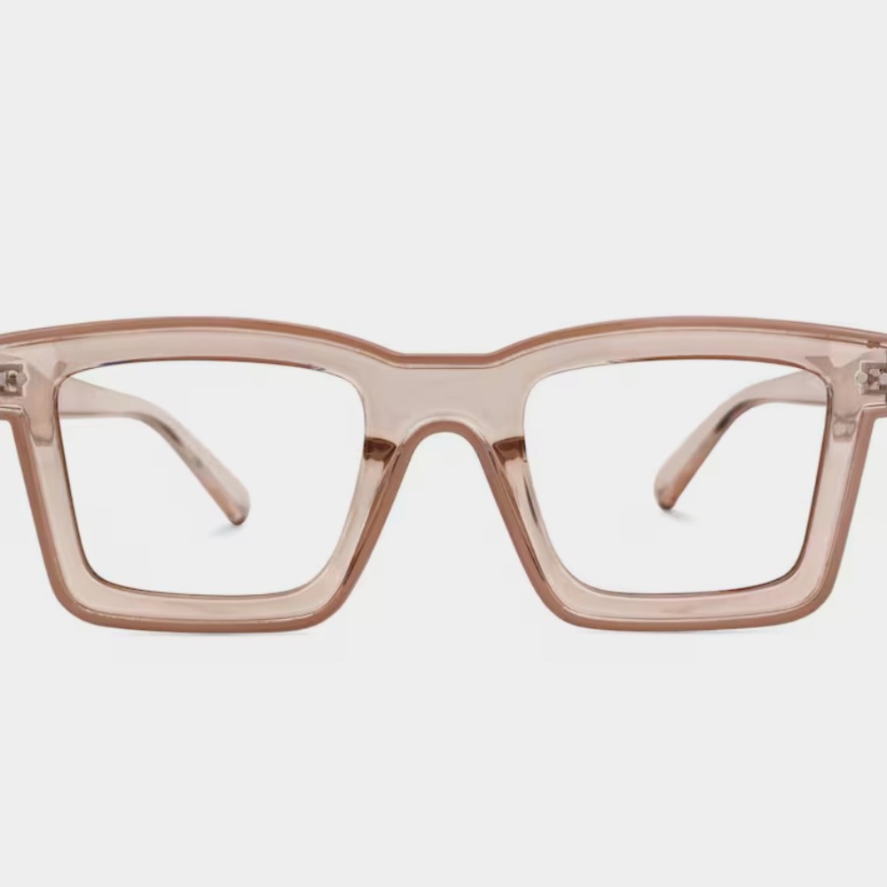 Stylish Tan Square Frame Glasses